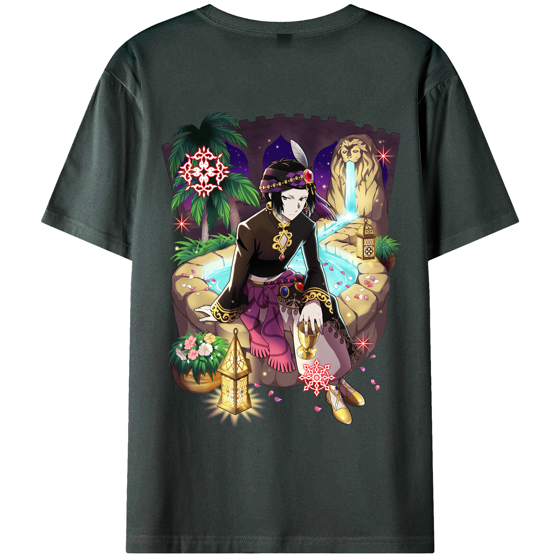（画像用） 文豪ストレイドッグス Bungo Stray Dogs 綿100％ メンズ半袖Tシャツ（バックプリント） 通気性